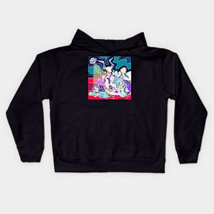 the demon the goat and the alien witches Kids Hoodie